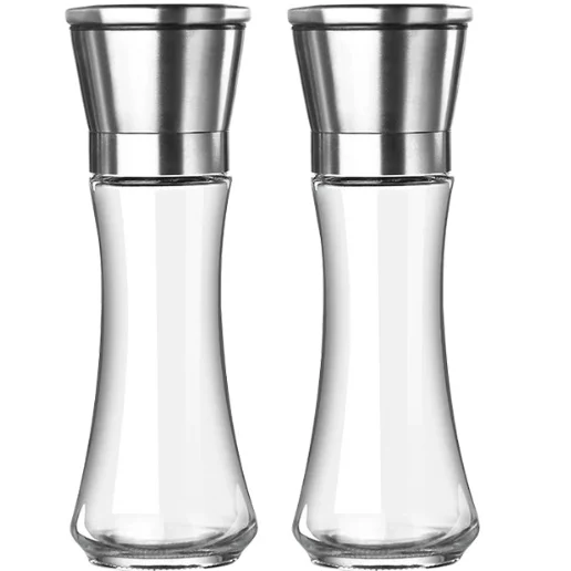 Wholesale Manual Stainless Steel Spice Mill Salt Pepper Glass Grinder