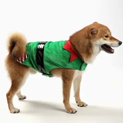 Wholesale Christmas Pet Dress Up Pet Green Elf Makeover Pet Clothes