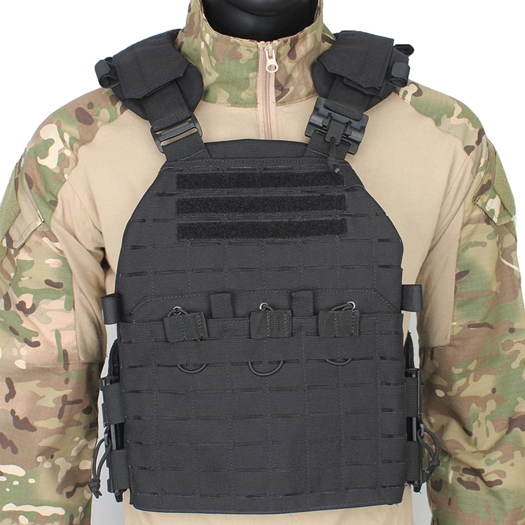 
fashion nylon tactical black plate carrier laser cut vest 