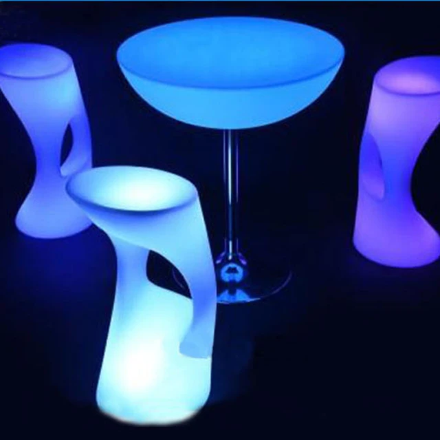 Wholesale outdoor led bar seat lighting changing plastic chair illuminated led lighting bar stool