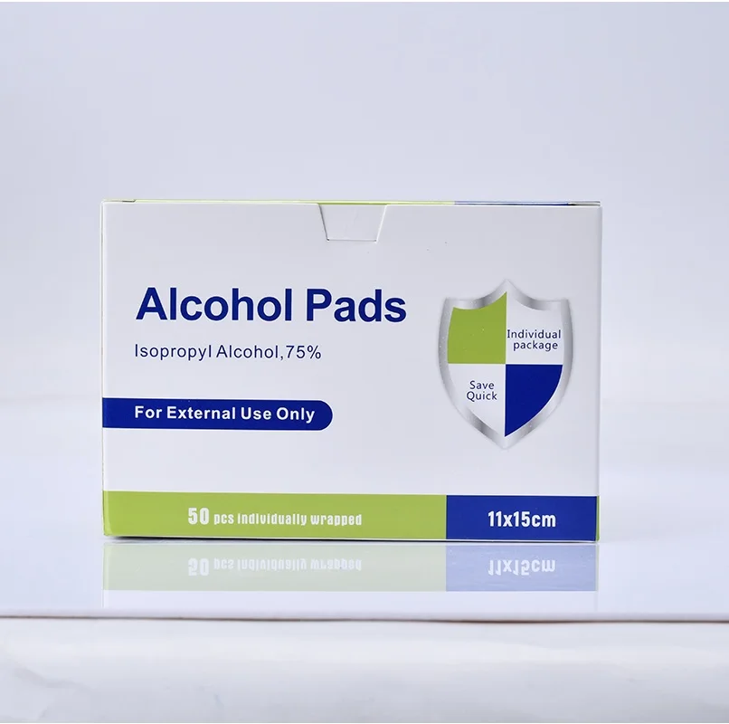 OPULA 50pcs Antiseptic Dis-infectant Surface Cleaning Alcohol Hand Wet Wipes Alcohol Prep Pads Big Size Alcohol Cleaning Wipes