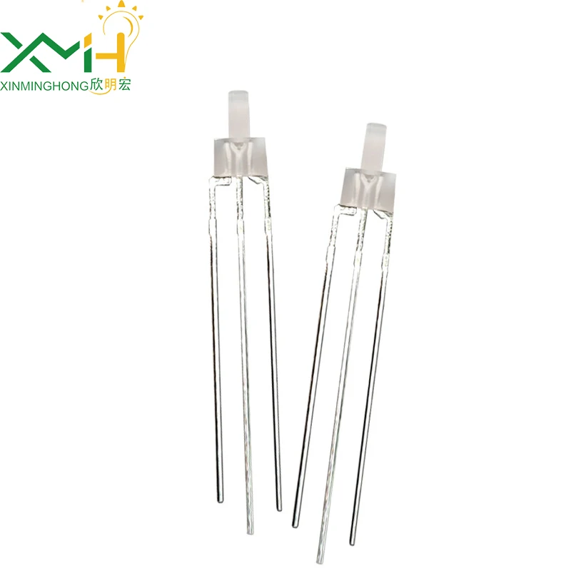 2mm nipple red and green dual color led 3 pins common cathode