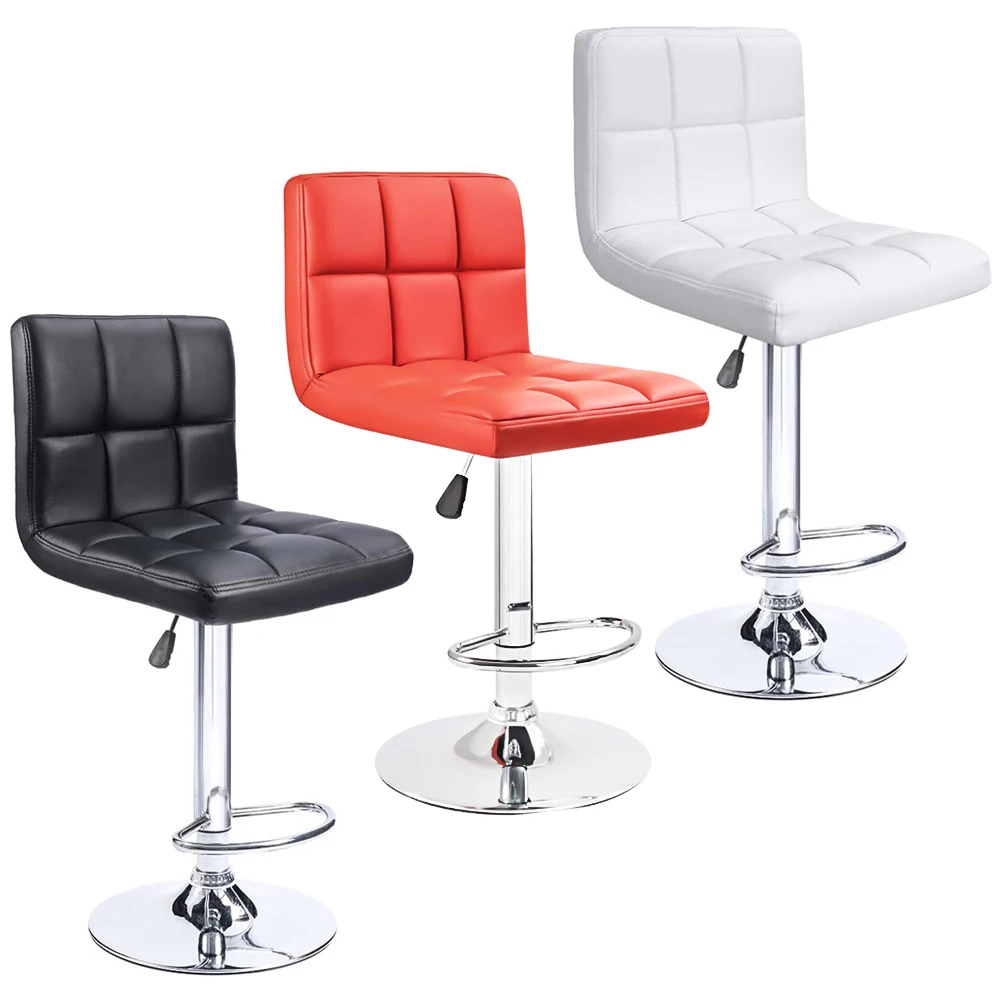 Modern 2 PCS PU Leather Modern Bar Stools High Quality Adjustable Leather Swivel Bar Stool