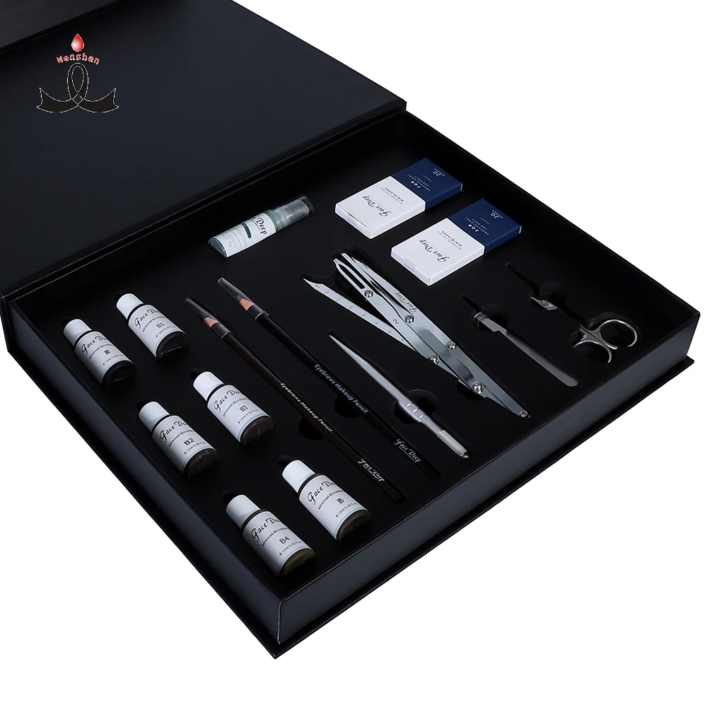 Wenshen Customized Microblading Kit Permanent Makeup Training Set Universal Pen with Ink Eyebrow Pencil Micorblading Tools