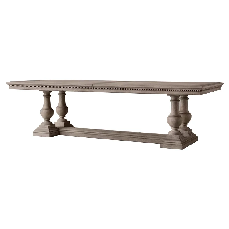 RH American solid wood dining table Oak retro rectangular desk antique do old big board table conference table custom