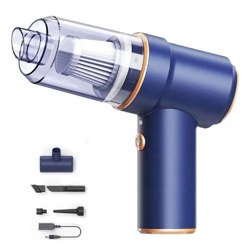 Portable handheld blowing and suction integrated car vacuum cleaner with light mini wireless