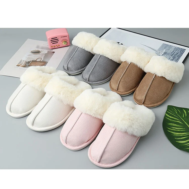 Cute cow fuzzy Slippers Animal Print Cute Pig Shark Cow Fur Slides warm Slippers Cow face heart plush slippers