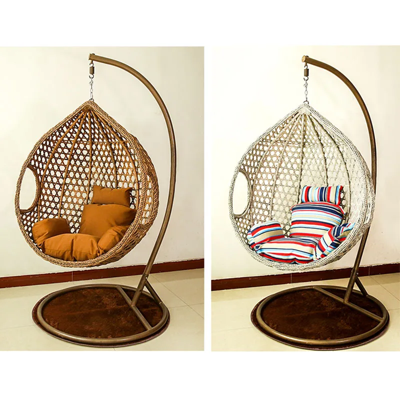 Newest morden and comfortable hanging bubble macrame egg chair with stand for living room