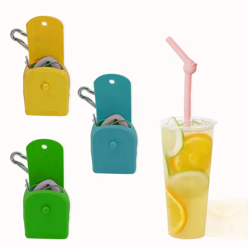 Wholesale Clear Machine Custom BPA Free Kids Drinking Food Grade Reusable Foldable Silicone Straw Set