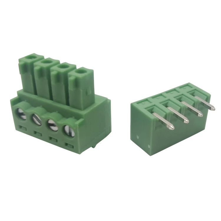 H15EDG 3.5 MM Pitch 4 pole  electric pluggable terminal  block connector 4 way male and female  terminal block
