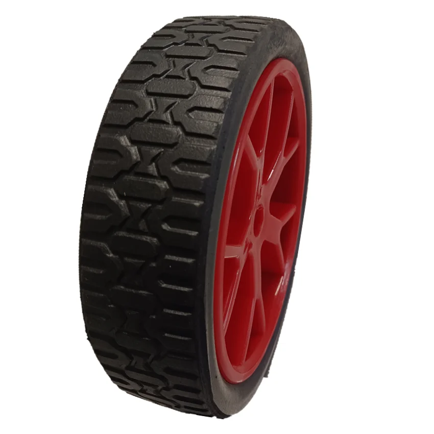 225mm powder solid rubber wheel with plastic rim for tool cart