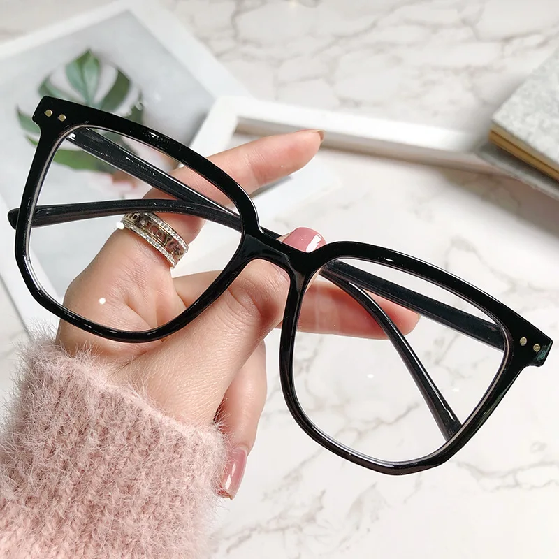 Wholesale of new anti blue light glasses for men and women, Korean version plain face glasses frame, finished myopia glasses