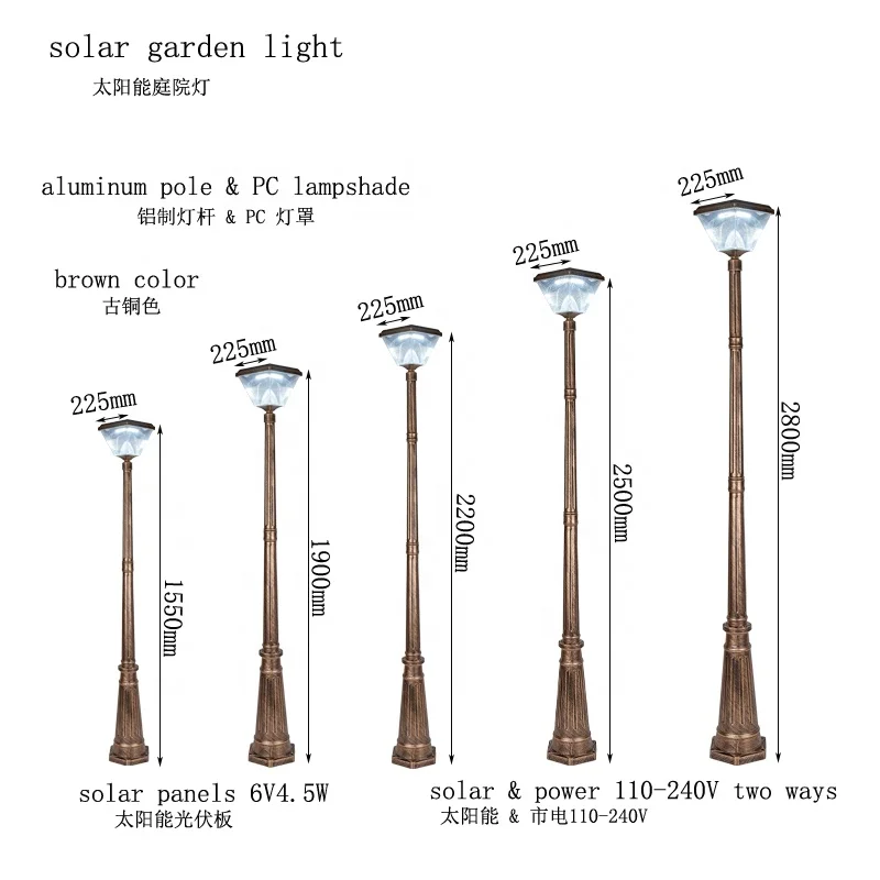 High brightness Stand Alone Weatherproof Outdoor Landscape Lawn Power Supply Solar powered Led Light