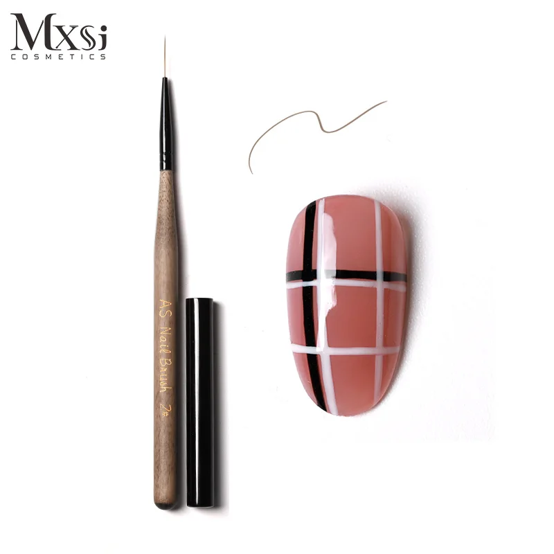 AS 9 PCS Wooden UV Gel Nail Art Design Set Dotting Liner Painting Drawing Polish Brush Pen Tools 3D Tips DIY Nail Gel Brush Set