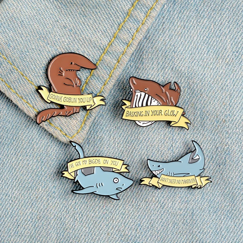 Whale Shark Enamel Brooches Pin Custom Flag Animal Lapel Pin Badge Shirt Cartoon Bag Sea Ocean Badges Lapel Pins Brooches