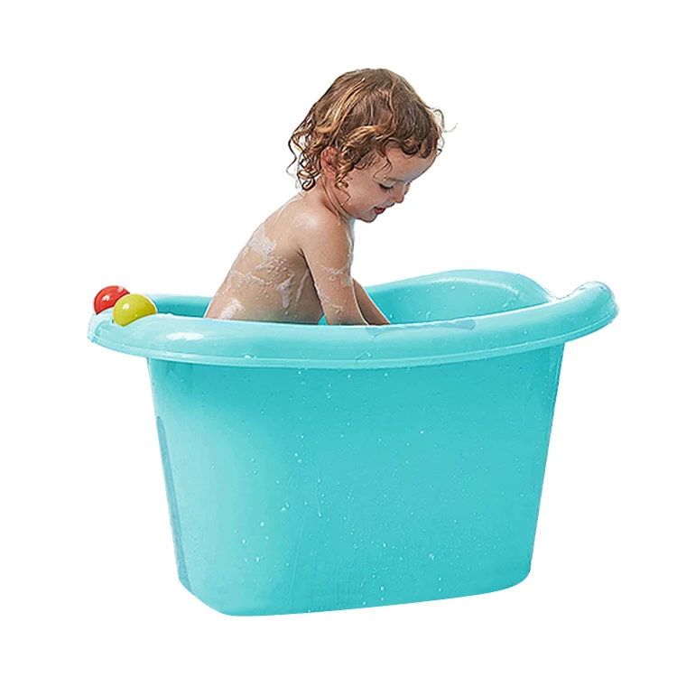 high quality plastic pp lovely large capacity standing baby bath tub with Bath stool