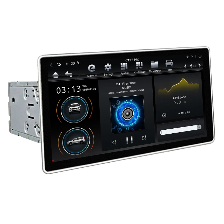 Автомобильная система gps-навигации KANOR, универсальная система gps-навигации с вертикальным экраном 12,8 дюйма в стиле tesla 2 din на android 360 с вращением на 9,0 градусов