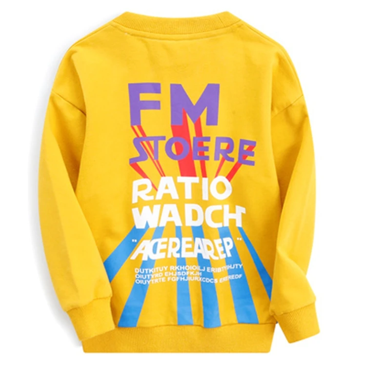 
High quality children crew neck sweatshirt custom polyester cotton kids sweatshirt 