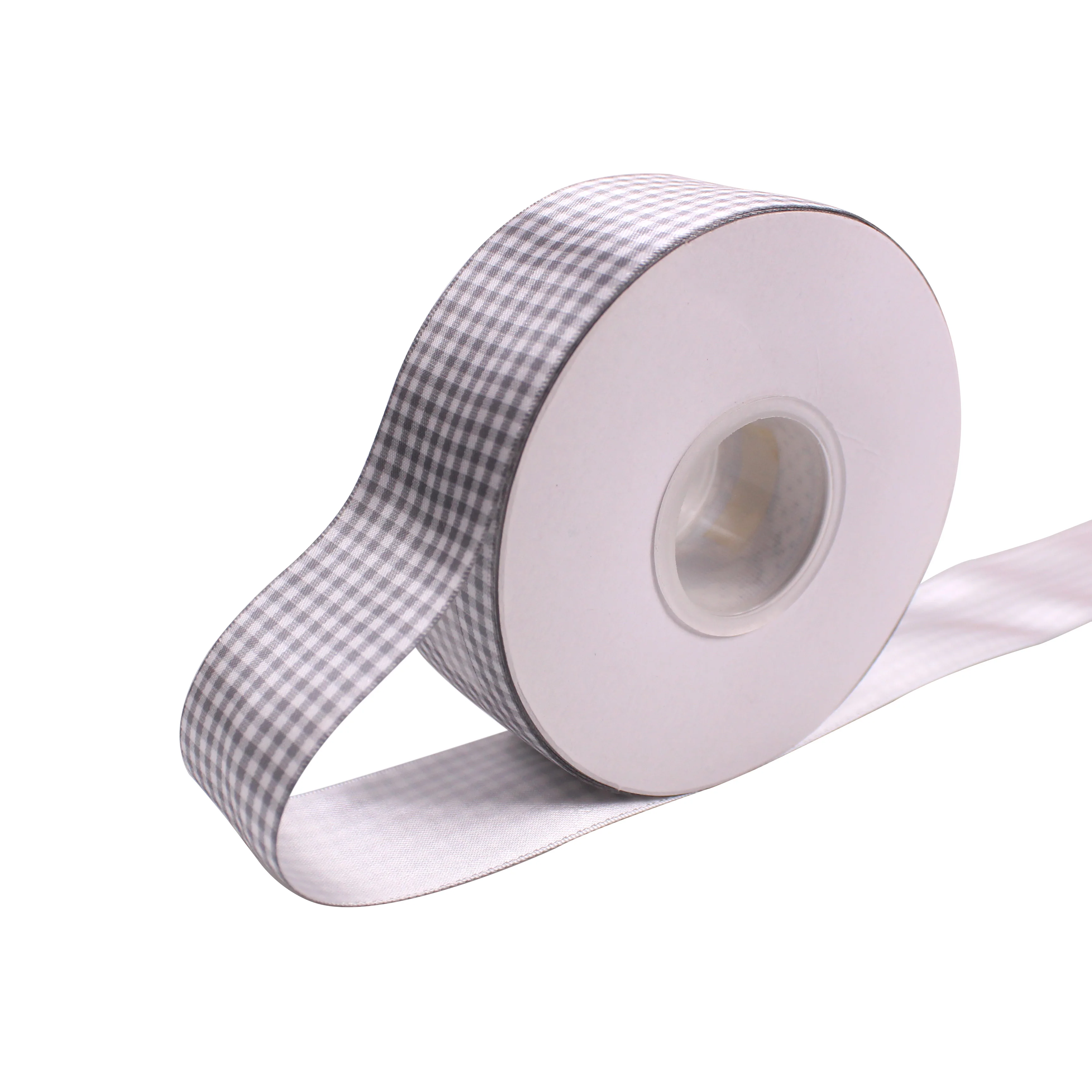 1 inch  Plaid Ribbon Grid Printed Satin Ribbon for Handmade DIY Craft