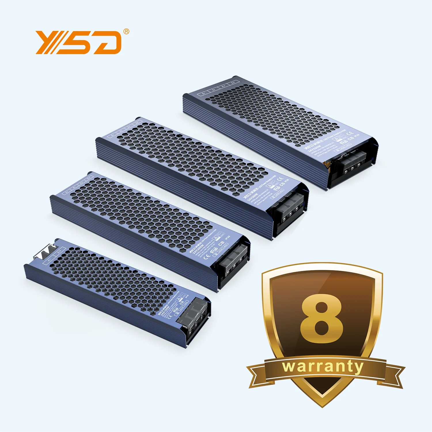 High PF Led Strip Light Driver 250W Led Driver Ce Rohs Cv Power Supply Led Driver Dc 12v 24v 48v IP20 8 years warranty