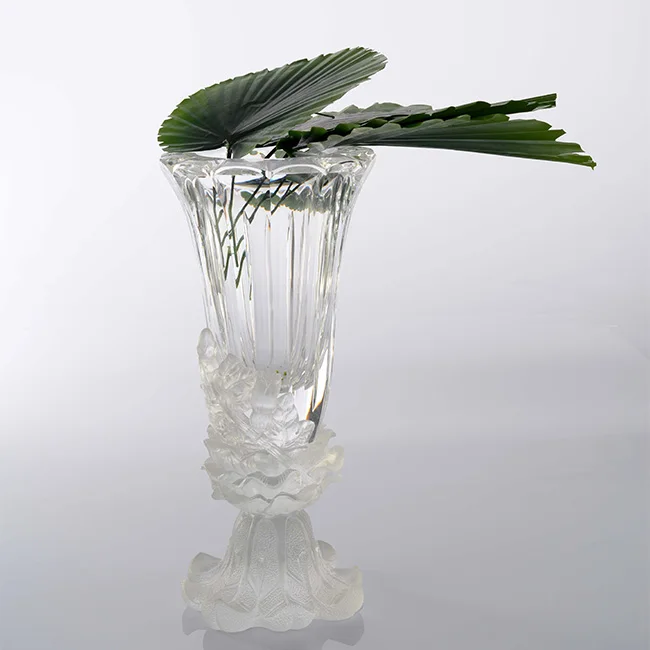 Hot Sale Colorful Handmade Flower Crystal Vase For Wedding Table Centerpieces
