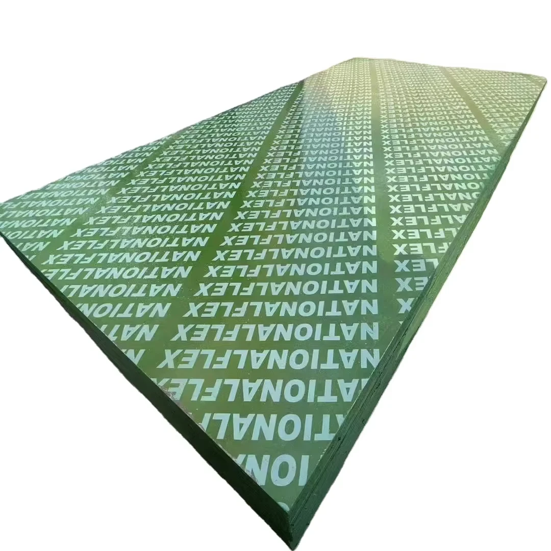 1-2 hot press PP green film faced plywood for concrete formwork