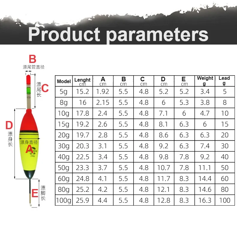 5g-100g Wholesale Sea Fishing Electronic Eva Foam Glowing Bobbers Fishing Floats Long Vertical Luminous Glow Led Fishing Floats