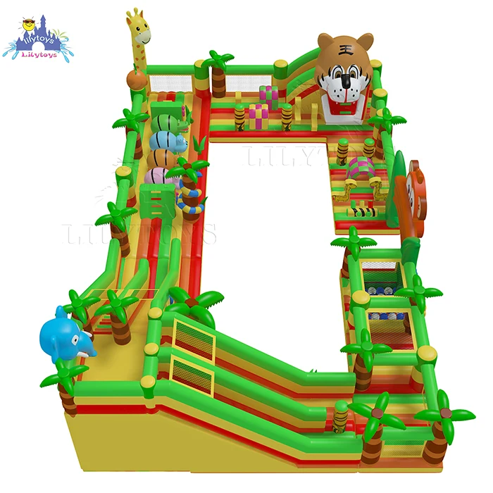  Надувная игровая площадка lilytoys тематический парк джунглей для детей и взрослых уличная горка оборудование парка
