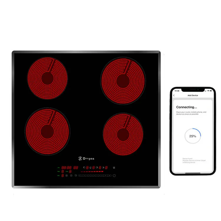  Встроенная умная кухонная плита с четырьмя горелками Wi-Fi керамическая Tuya для