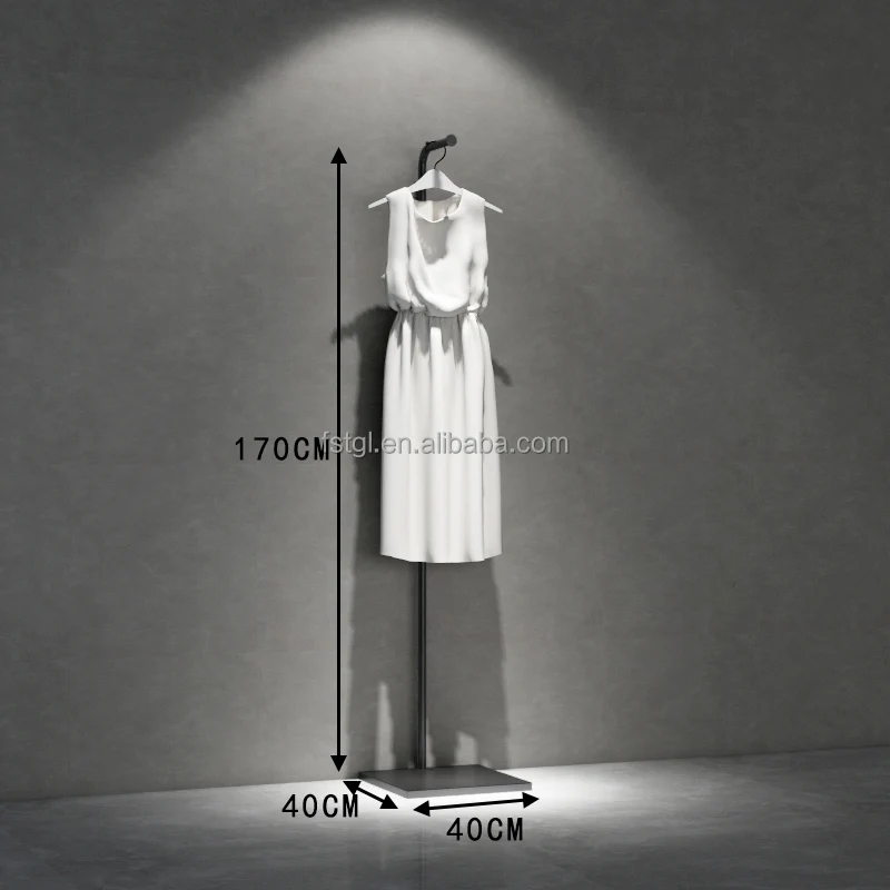 Retail Boutique Store Display Rack Floor-Standing Metal Garment Rack System Model Application Clothing Stand Display Stands