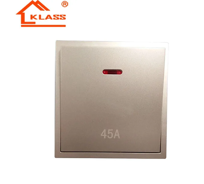 Modern 220V Air Conditioner 45A Electric Power Wall Switch 20A DP Water Heater Control Switch With Neon