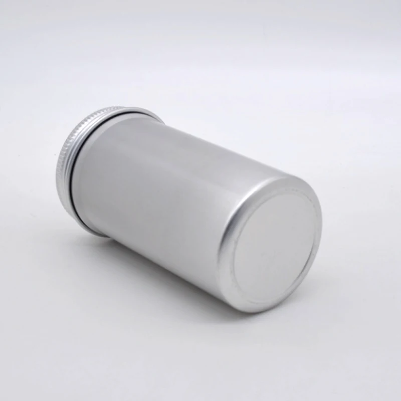 High quality metal packaging 80g tall aluminum jar with screw lid for tea packaging candy candle wholesale