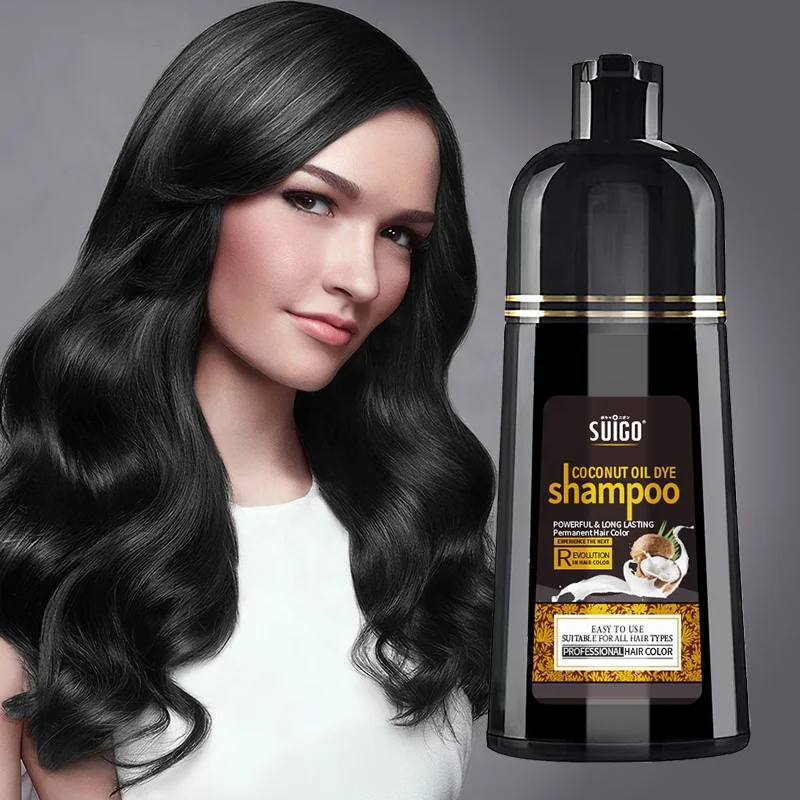 OCCA Personal Salon Use Covering Gray Permanent Treatment Nourishing Coconut Oil Natural Herbal Black Hair Color Dye Shampoo
