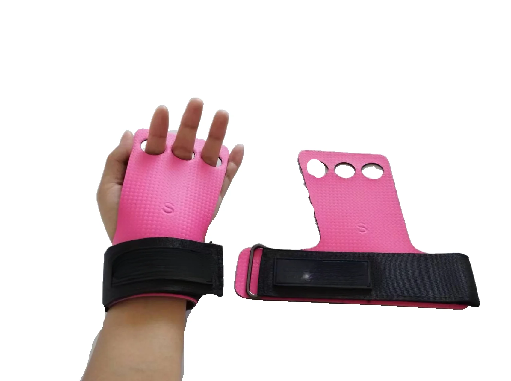 Carbon Fiber Grips Adjustable Weight Lifting Hand Grips Wrist Straps Palm Pads