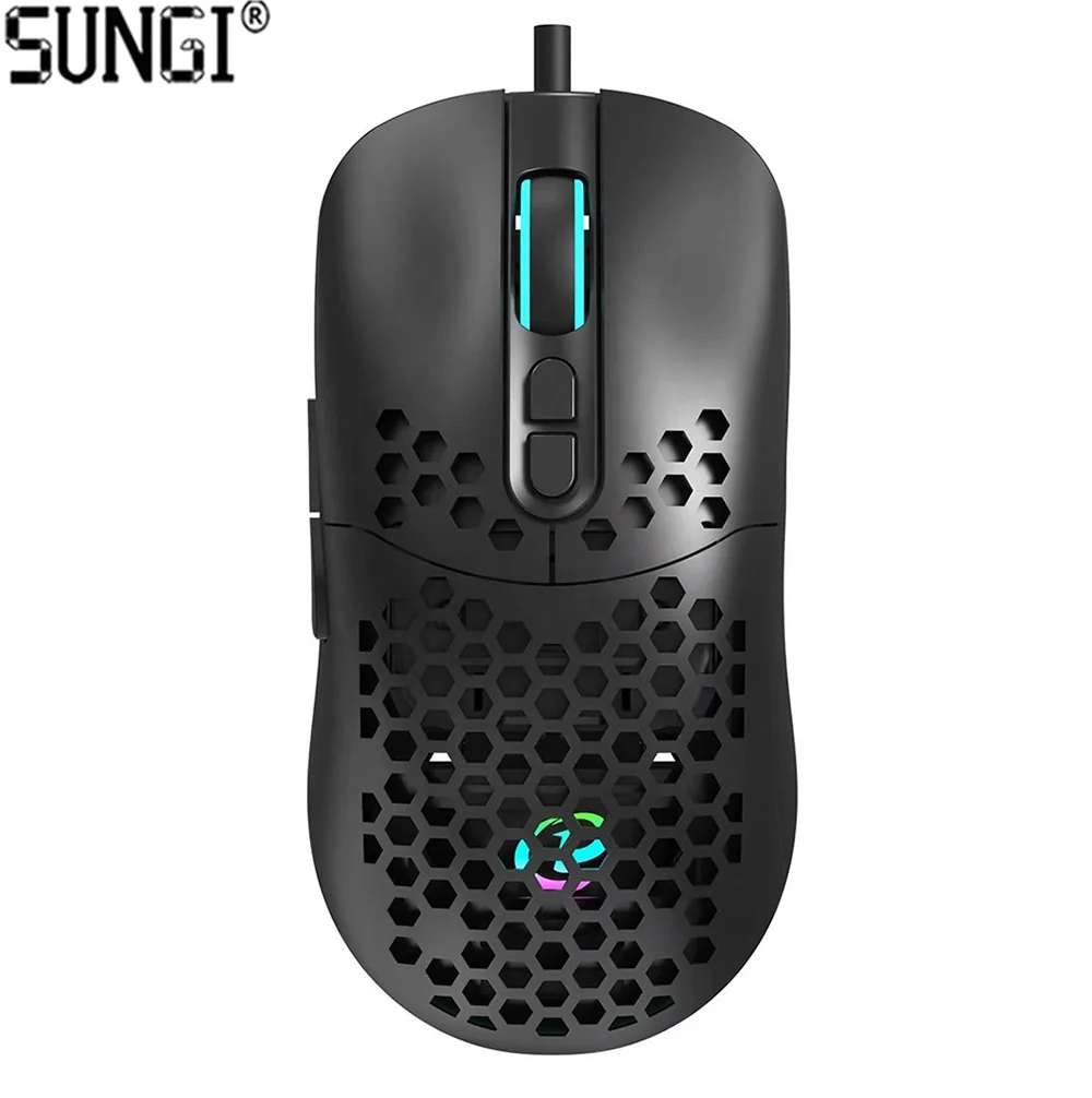 Wired Gaming Mouse Rgb Backlit Rgb Gaming Mouse with Led Light Honeycomb Shell Ergonomic Mice