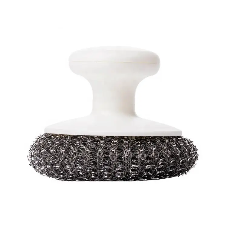 kitchen galvanized stainless steel scrubber with plastic handle