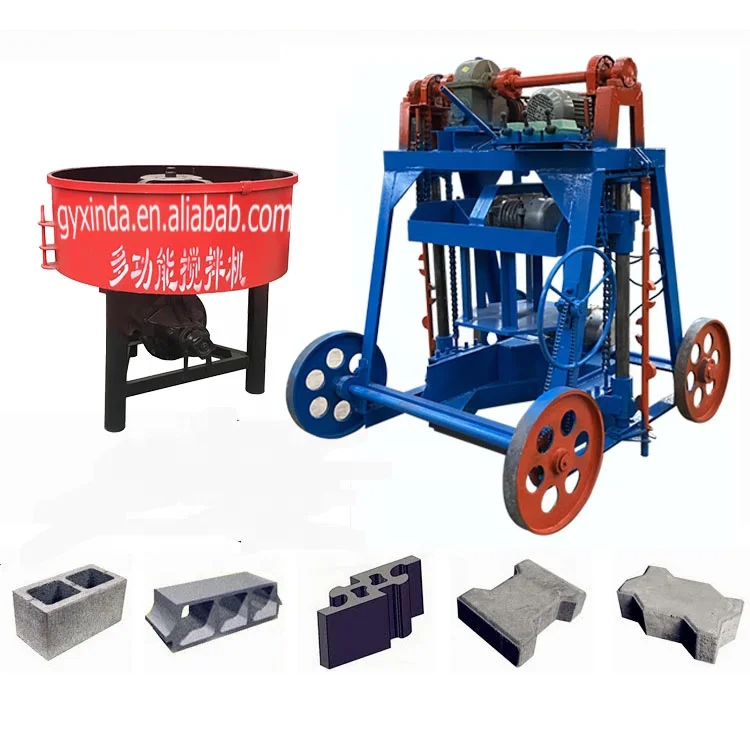 Low cost QMY4-45 mobile egg layer brick block making machines