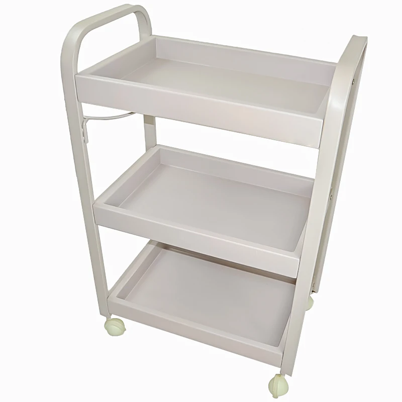 fashion new design makeup salon cart 3 tiers pedicure spa nail shop trolley gold beauty trolley with lockable wheels