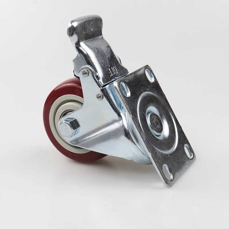 OEM Polyurethane Wheel Caster 3 Inch Vending Machine Casters Swivel With Braked Caster