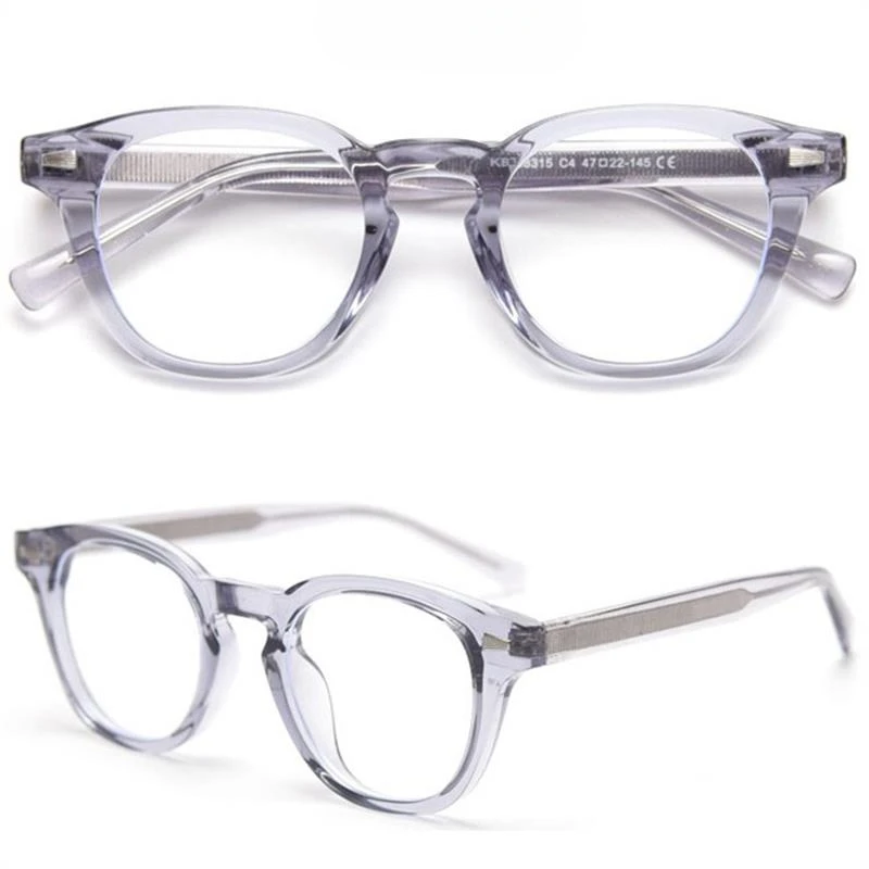 Korean Stylish Ultra-light TR90 Glasses Frame Retro Eyewear Acetate Temples Optical Eye Glasses for Unisex Wholesale Print Logo