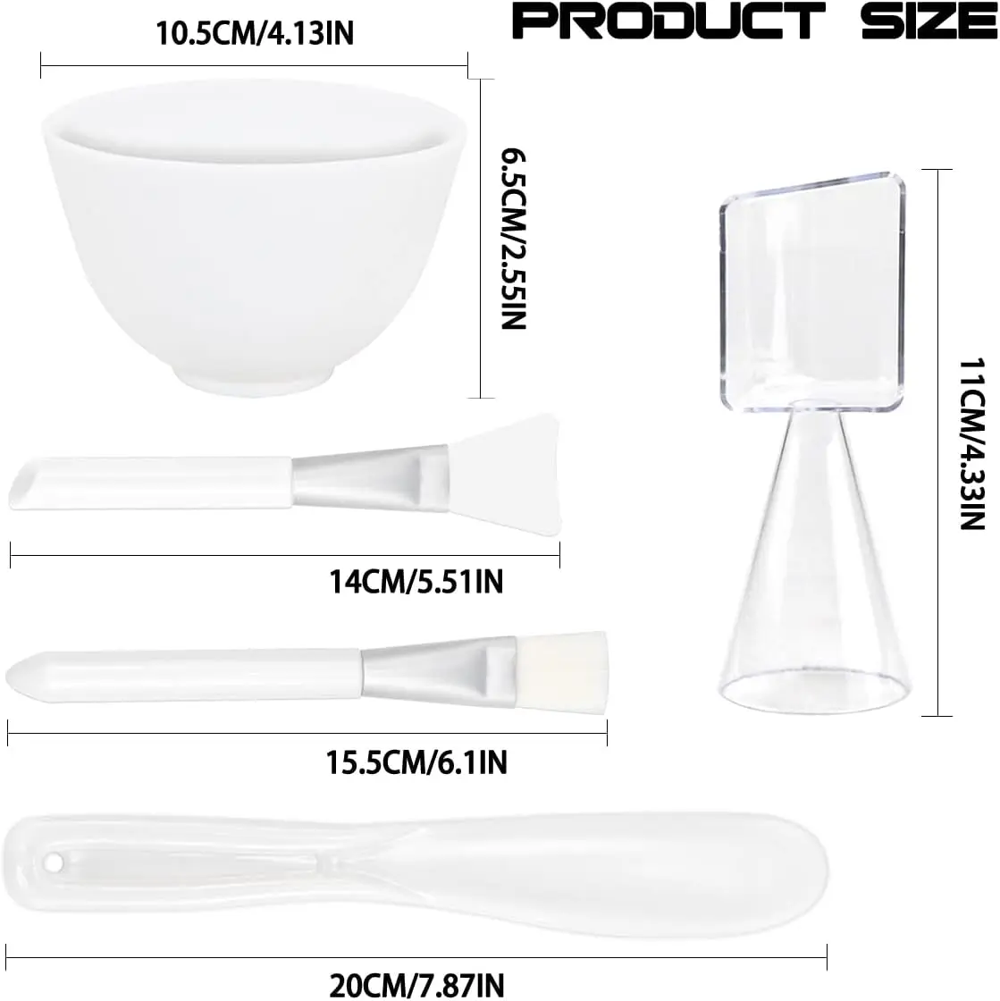 5-Piece Silicone Face Mask Mixing Set: DIY Beauty Tools for Home and Salon