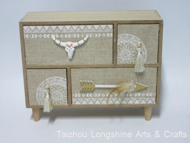 Multifunctional Wood Organizer  Mini wood Desk Storage  with Drawers