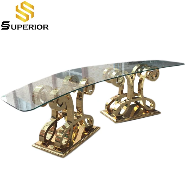 wholesale outdoor wedding glass half moon dining table