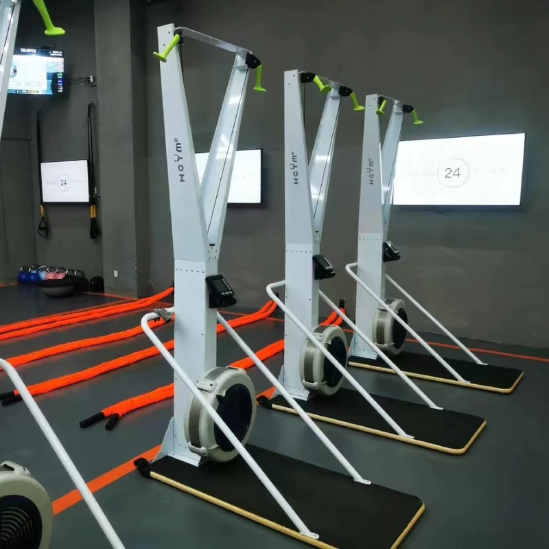 Indoor multi-function aerobics body-building skiing machine for simulating pulling force training