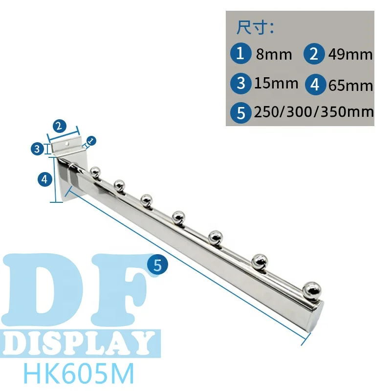 Stainless steel metal wall panel hooks for garment retail slat wall panels display hooks for clothing garments bra