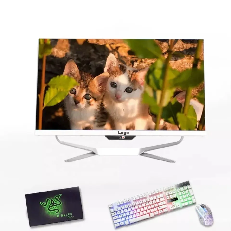 LED High Quality Built-In Battery Desktop Monoblock Gaming Computer with Webcam Business All in One PC Barebone