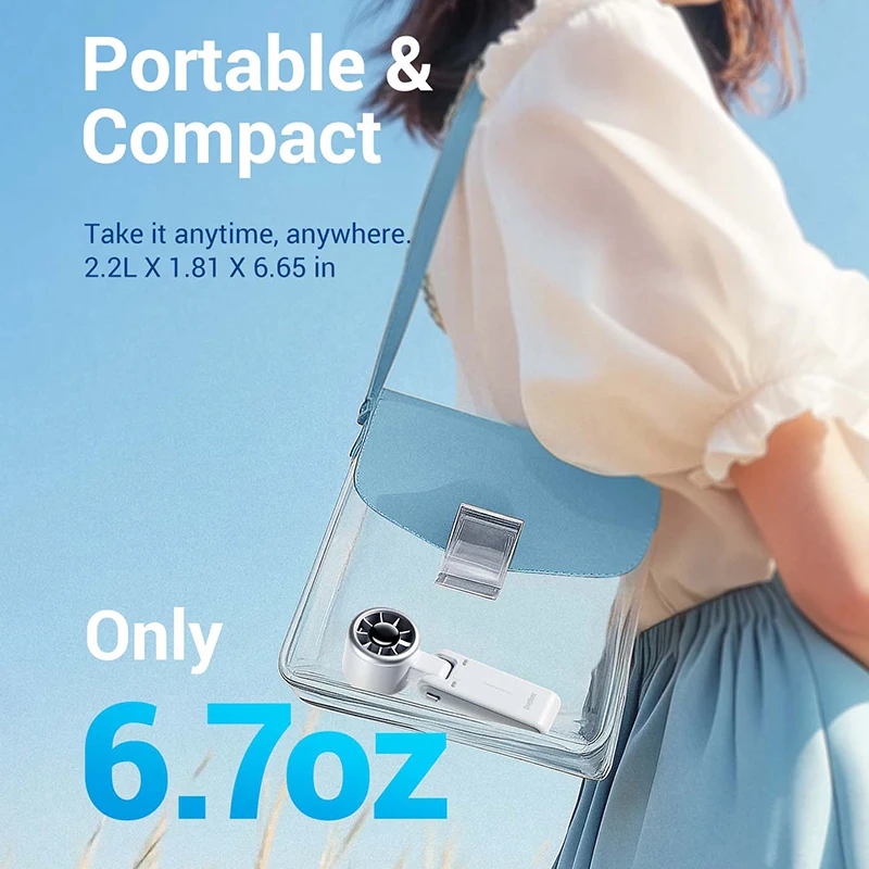 OEM Logo 4000mAh Large Battery Capacity 13550RPM High Speed Portable Wearable Air Cooler Hand-held Mini Fan