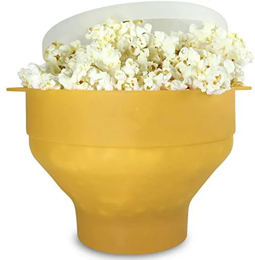 silicone microwave popcorn popper maker with lid