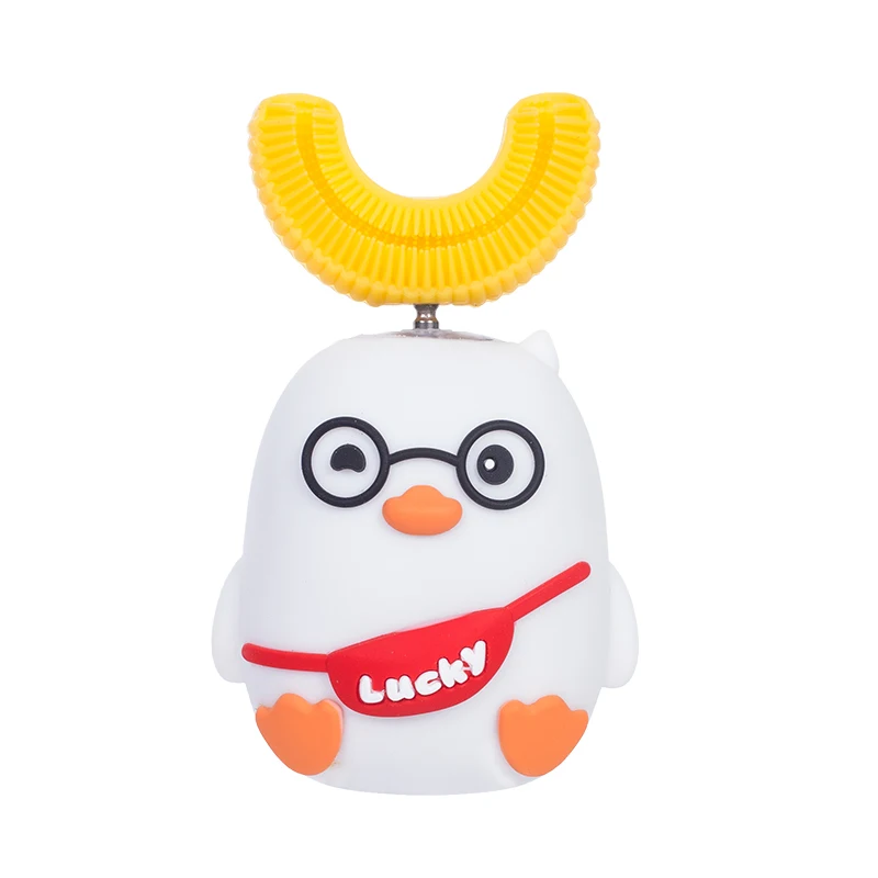 Children u-shaped sonic electric toothbrush IPX7 Waterproof kids electric toothbrush with Silicone Brush Head