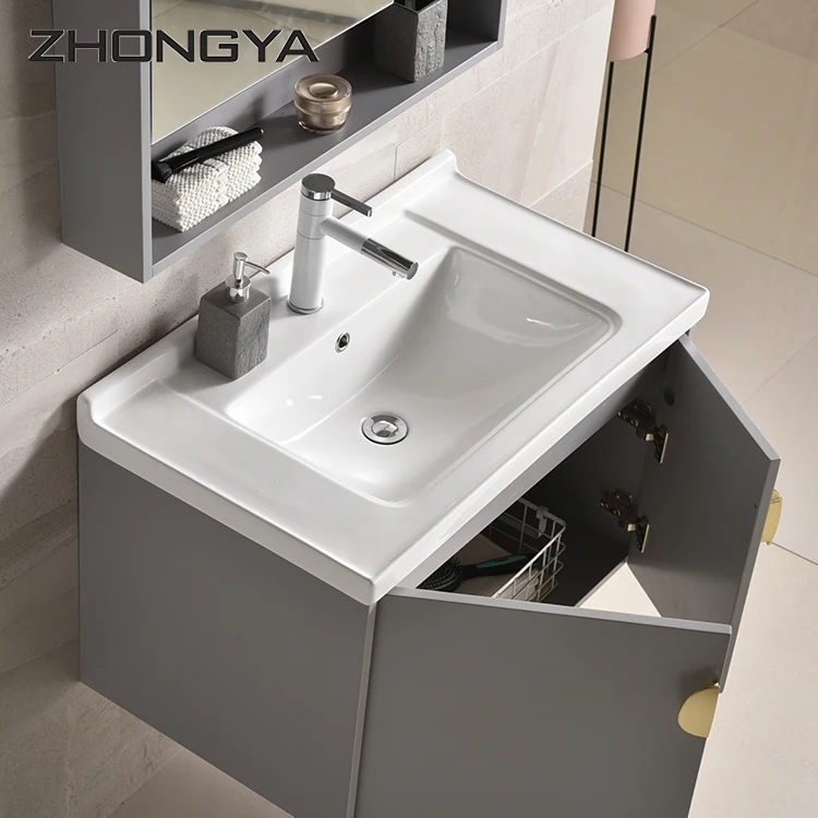 Modern Led Light Mirror Vanities Wall Bath Sink Cabinet for Bathroom Wall Mounted Types Plywood,solid Wood 1 Set 30% Deposit